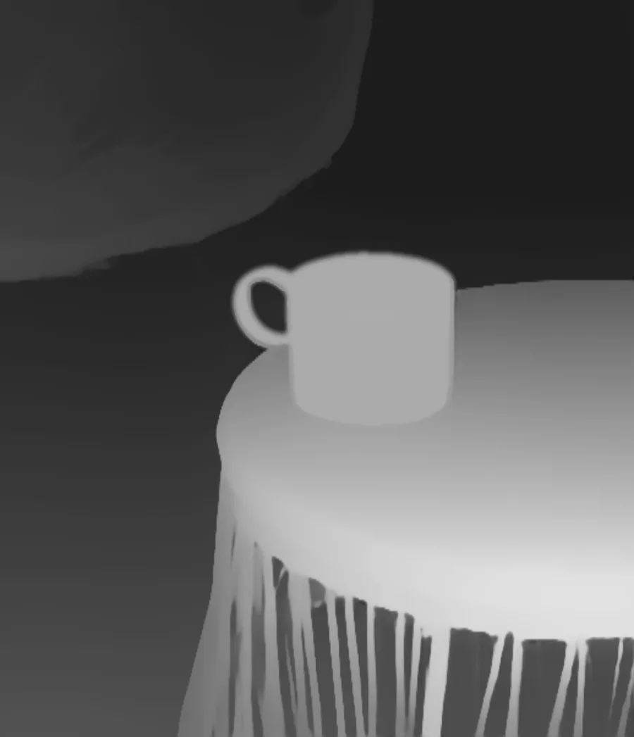 The depth map of the same photo